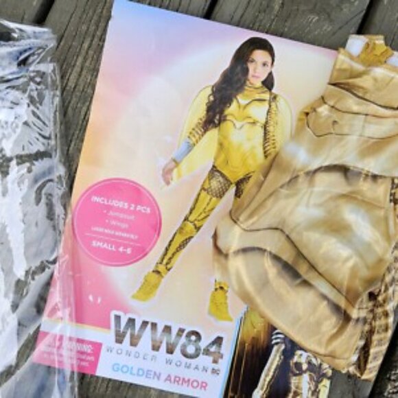 GENUINE WONDER WOMAN WW84 GOLDEN ARMOR MEDIUM 8-10 COSTUME - Picture 4 of 4